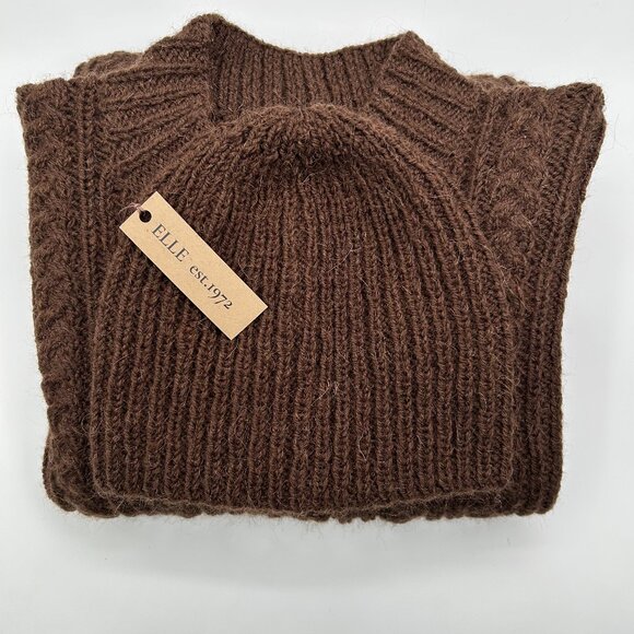 ELLE EST.1972 Sweaters - Hand Knitted Alpaca Brown Sweater & Beanie